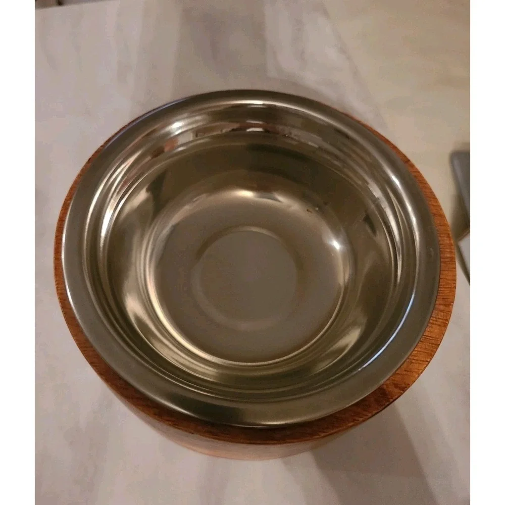 Dog Bowl Stand Acacia Wood 6 3/4